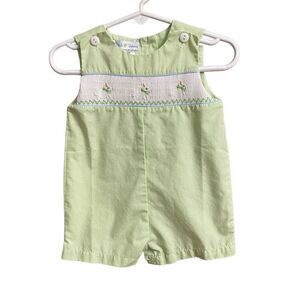 Petit Pomme Pastel Green Bunny Playsuit